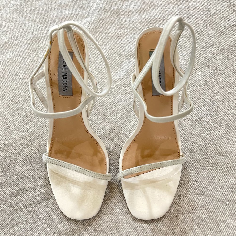 Steve Madden Nectur White High Heel Sandals - Picture 4 of 7